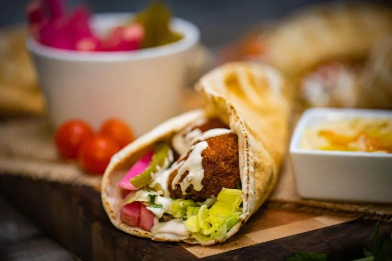 Famous falafel wrap